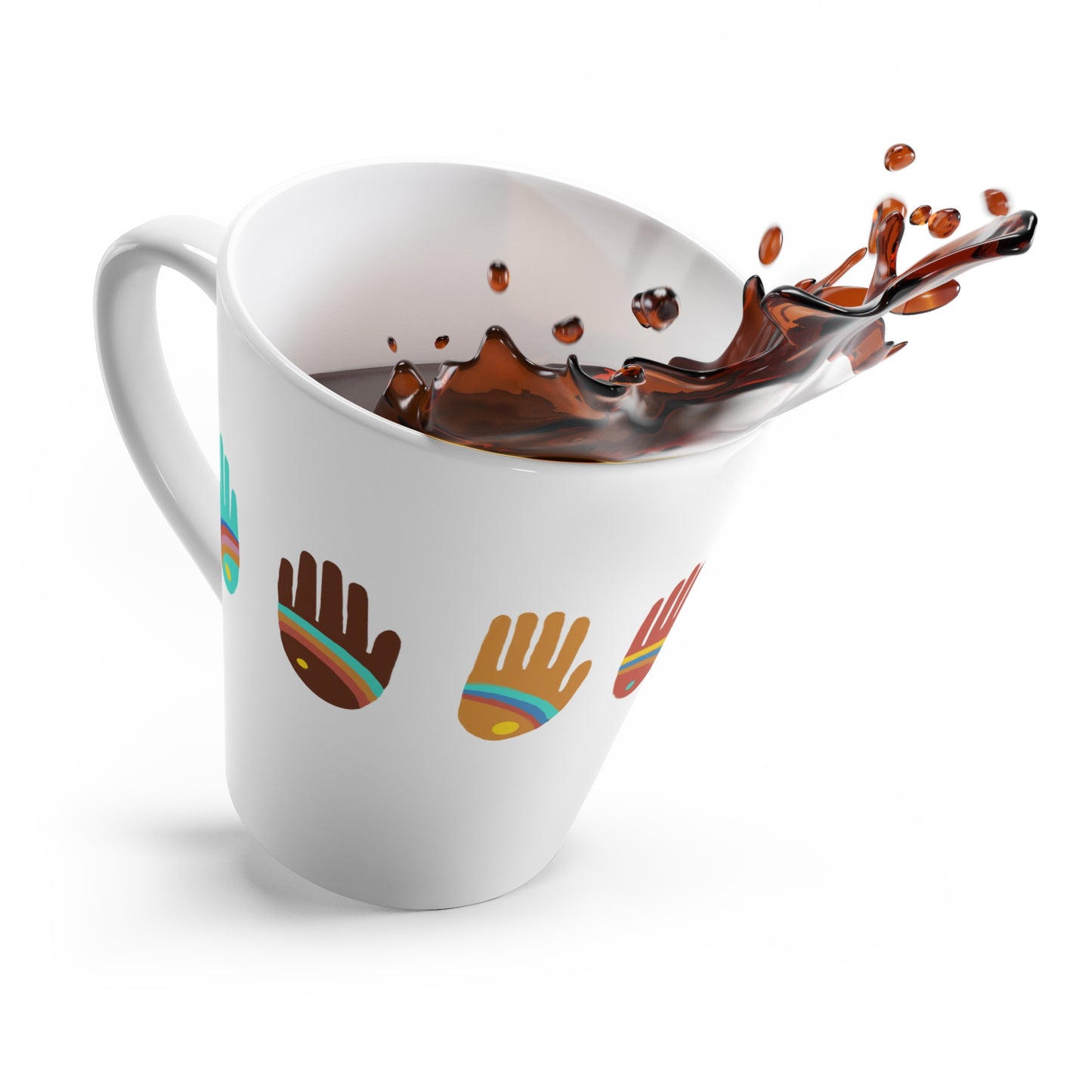 Rainbow Hands Latte Mug