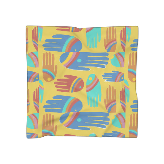 Rainbow Hands Scarf | Colorful Handprints Yellow