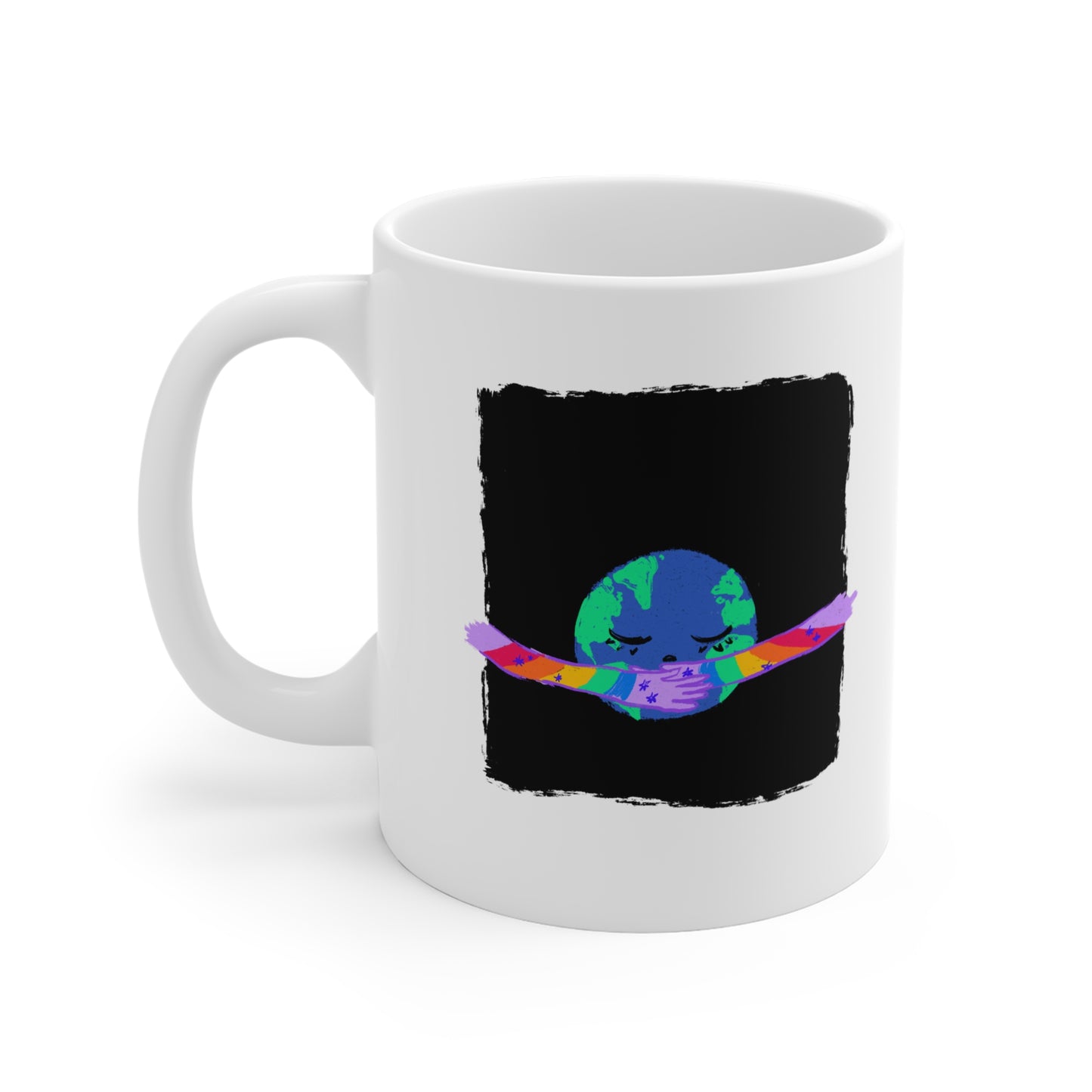 Rainbow Hands Around the World Mug