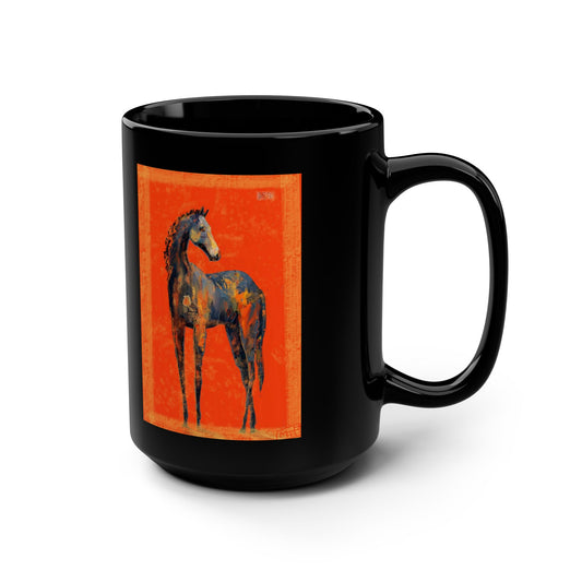 Fire Horse Ceramic Mug | Black 15oz